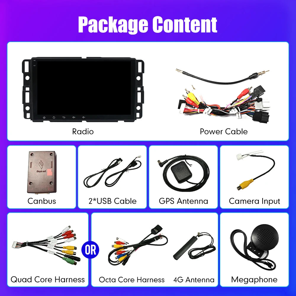 8" 2Din Android Auto Radio Stereo GPS Carplay Multimedia Video Car Radio For Chevrolet Silverado Impala GMC Yukon Acadia Sierra