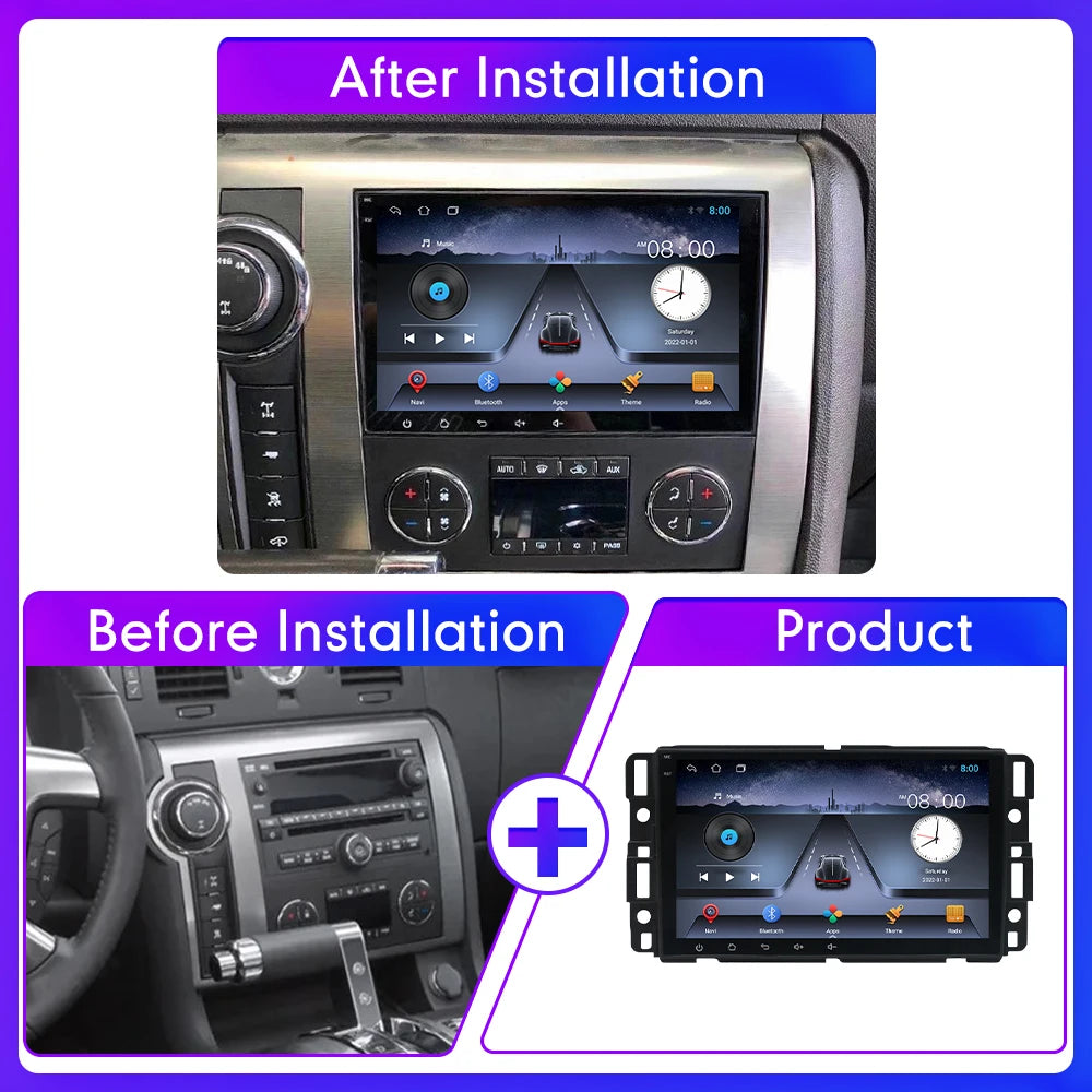 8" 2Din Android Auto Radio Stereo GPS Carplay Multimedia Video Car Radio For Chevrolet Silverado Impala GMC Yukon Acadia Sierra