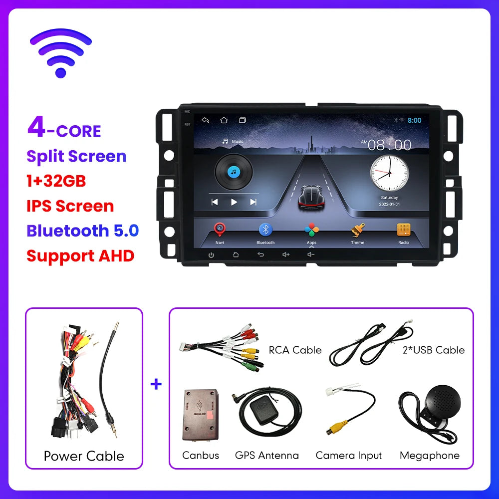8" 2Din Android Auto Radio Stereo GPS Carplay Multimedia Video Car Radio For Chevrolet Silverado Impala GMC Yukon Acadia Sierra