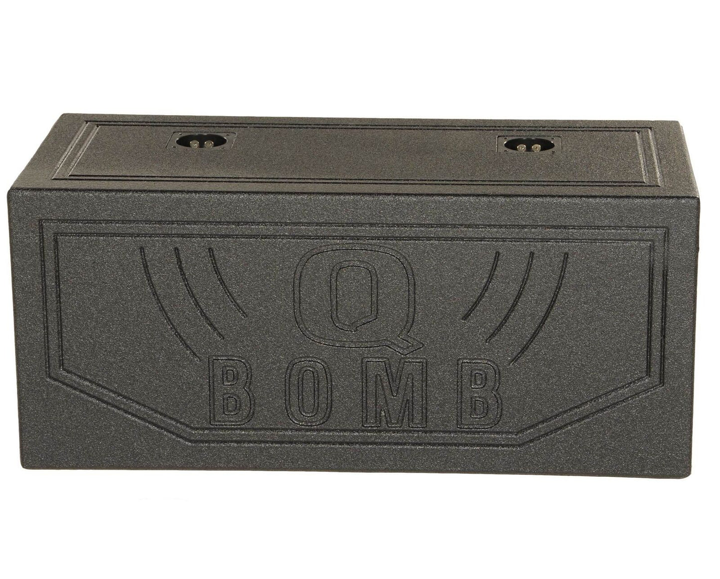 Qpower QBOMB12V Dual 12" Vented Ported Subwoofer Sub Box with Bedliner Spray