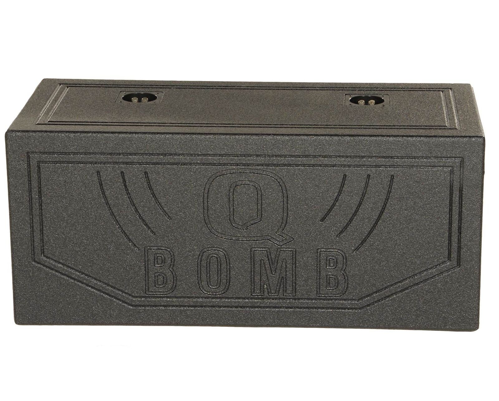 Qpower QBOMB12V Dual 12" Vented Ported Subwoofer Sub Box with Bedliner Spray