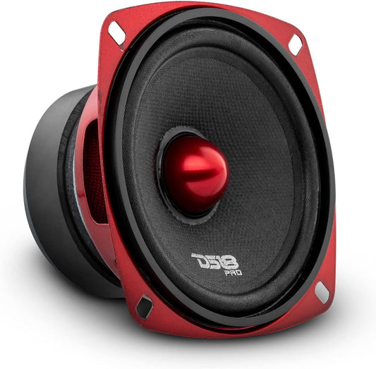 PRO-X4.4BM Loudspeaker - 4", Midrange, Red Aluminum Bullet, 200W Max, 100W RMS, 4 Ohms - Premium Quality Audio Door Speakers for Car or Truck Stereo Sound System (1 Speaker)