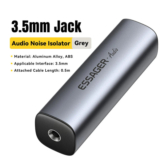 3.5Mm Aux Audio Noise Filter Anti-Interference Ground Loop Noise Lsolator Eliminate for Car Audio System Home Stereo