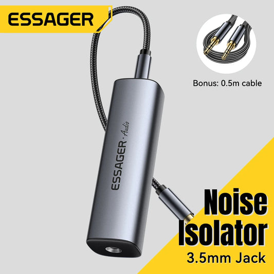 3.5Mm Aux Audio Noise Filter Anti-Interference Ground Loop Noise Lsolator Eliminate for Car Audio System Home Stereo