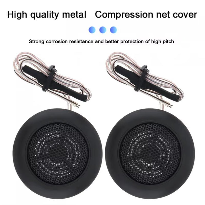 2Pcs 120W High Efficiency Universal Mini Dome Tweeter Speakers for Car Audio System
