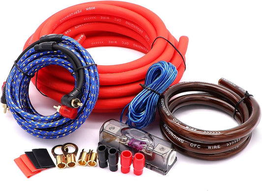 0 Gauge Amp Wiring Kit,3000 Watt Amplifier Sub Installation Kit Make Connections and Brings Power to Your Radio,Subwoofers and Speakers