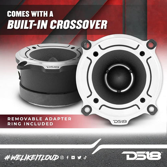 PRO-TW120 Super Bullet Tweeter in Silver 3" Aluminum Frame and Diaphragm 240W Max 120W RMS 4 Ohms Built in Crossover - PRO Tweeters Are the Best in the Pro Audio and Voceteo Market (Pair)